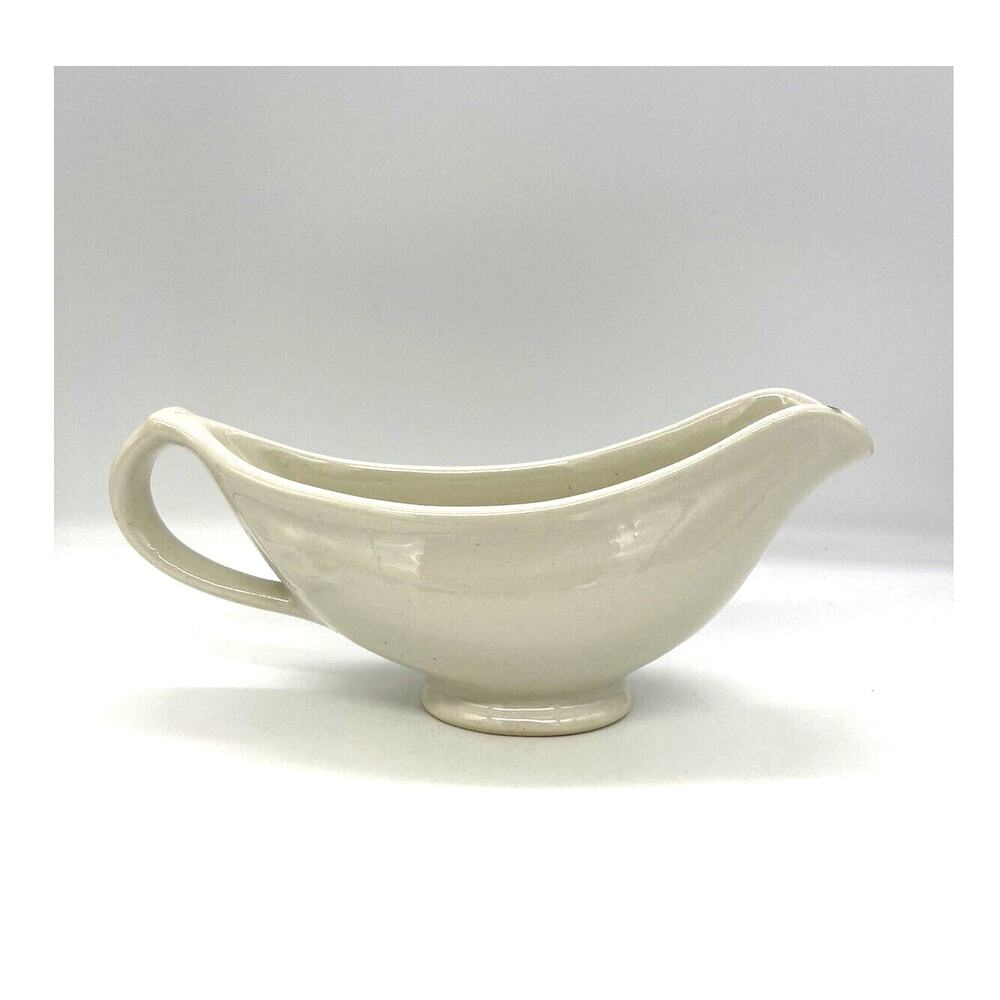 Vintage Tepco Restaurant Ware White China Gravy Sauce Boat USA 10" Wide